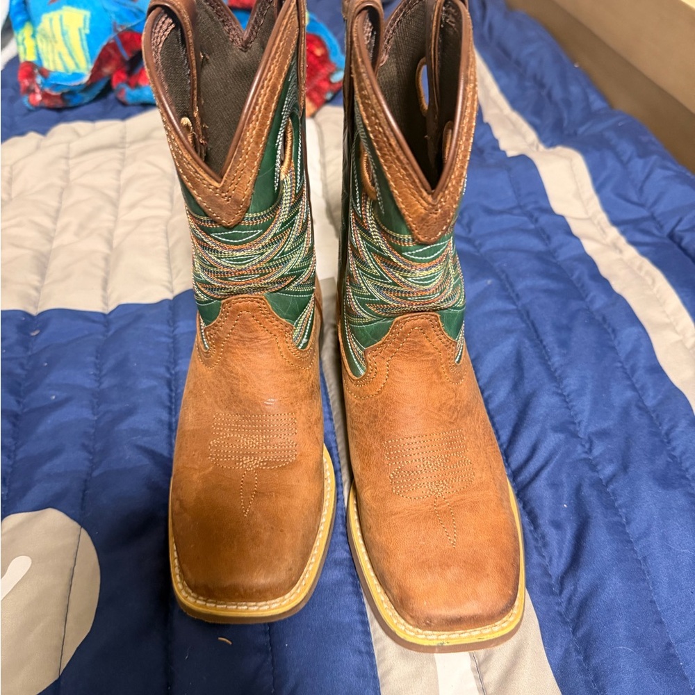 Durango Kids Brown and Green Boots